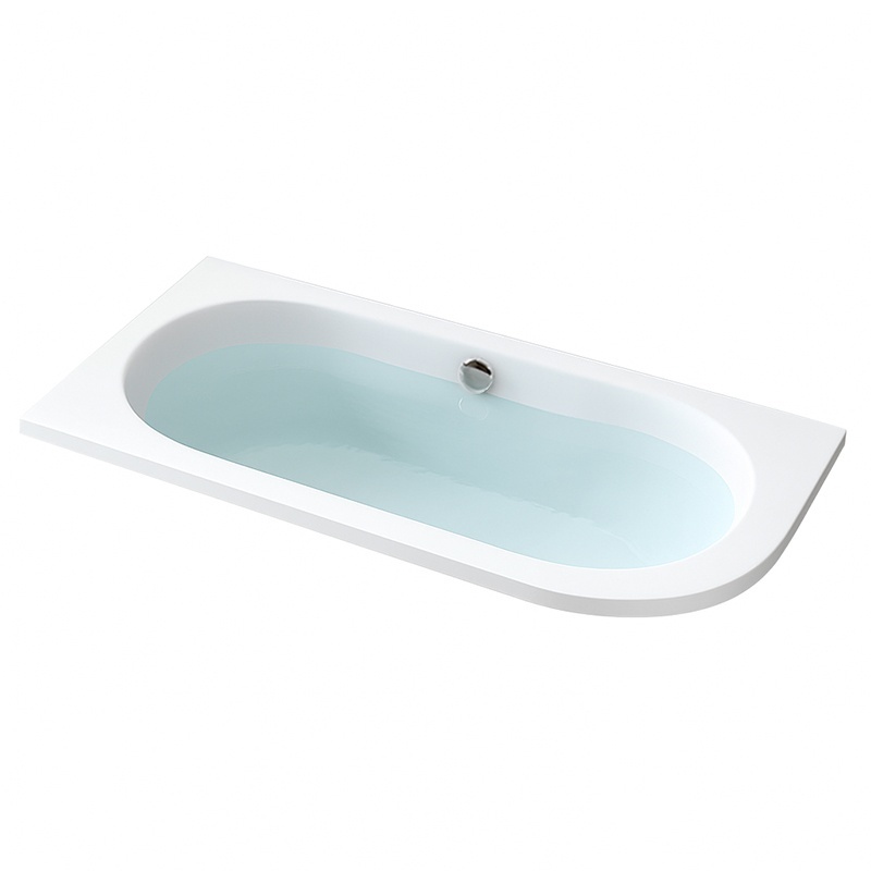 ＊hana＊ WANNA PRZYŚCIENNA DO ZABUDOWY LEWA 150x75 CM BIAŁA PRZELEW